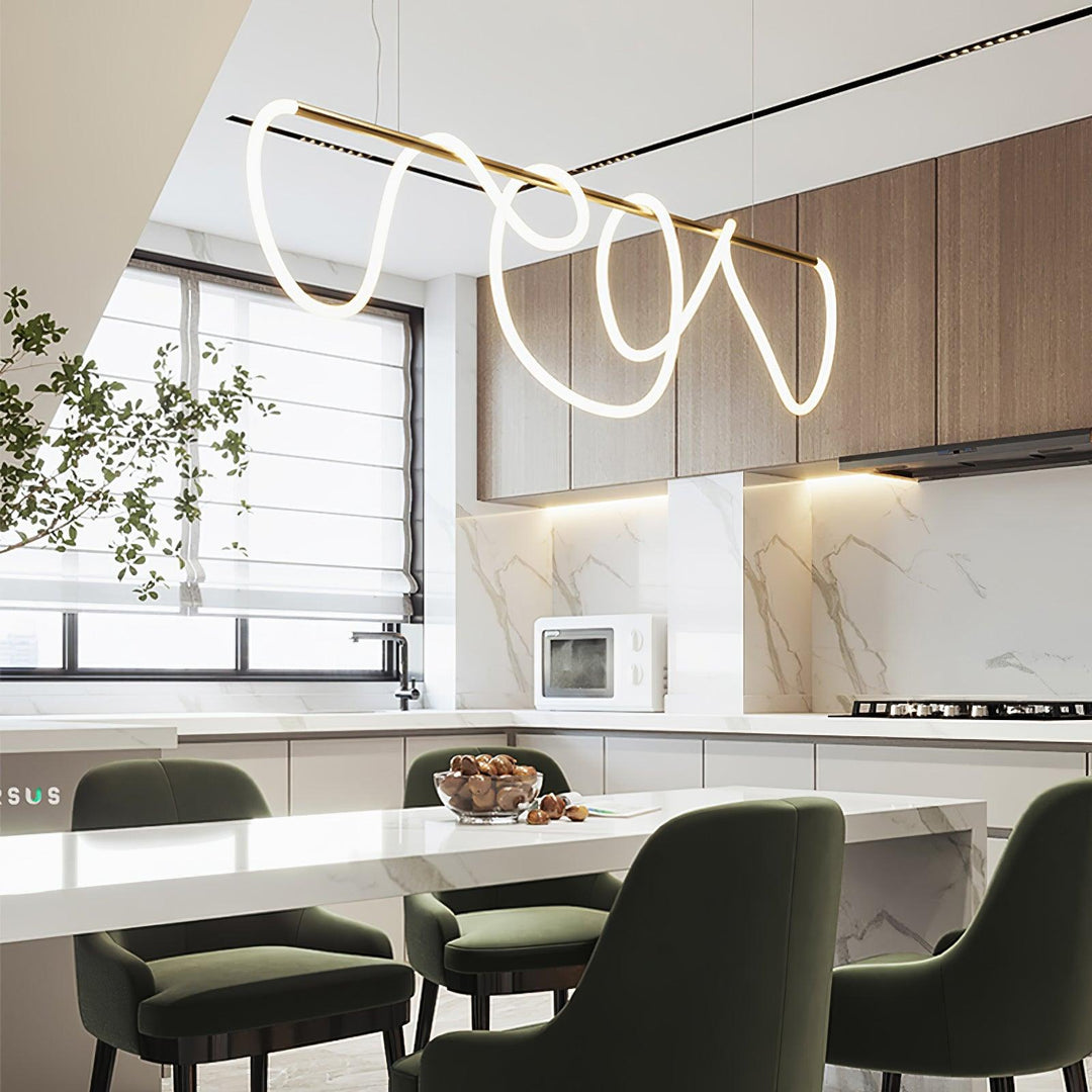 Flexible Linear Curve Chandelier - Vakkerlight