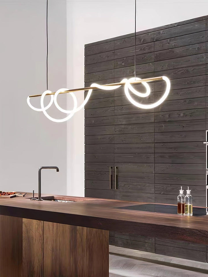 Flexible Linear Curve Chandelier - Vakkerlight