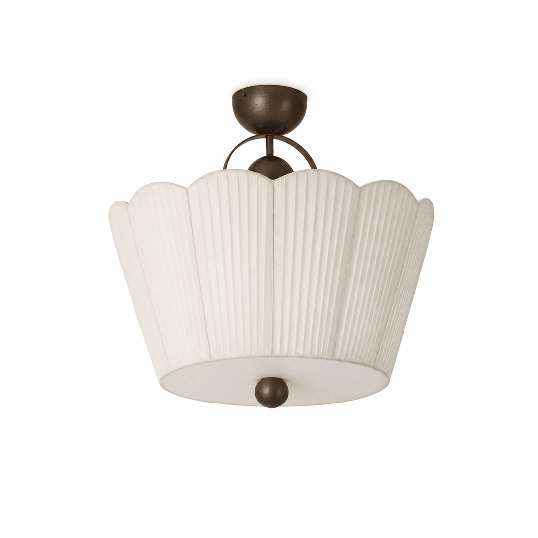 Flora Pleated Fabric Semi-Flush Mount - Vakkerlight