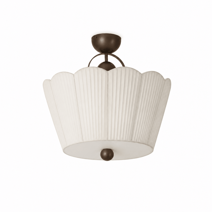 Flora Pleated Fabric Semi-Flush Mount - Vakkerlight