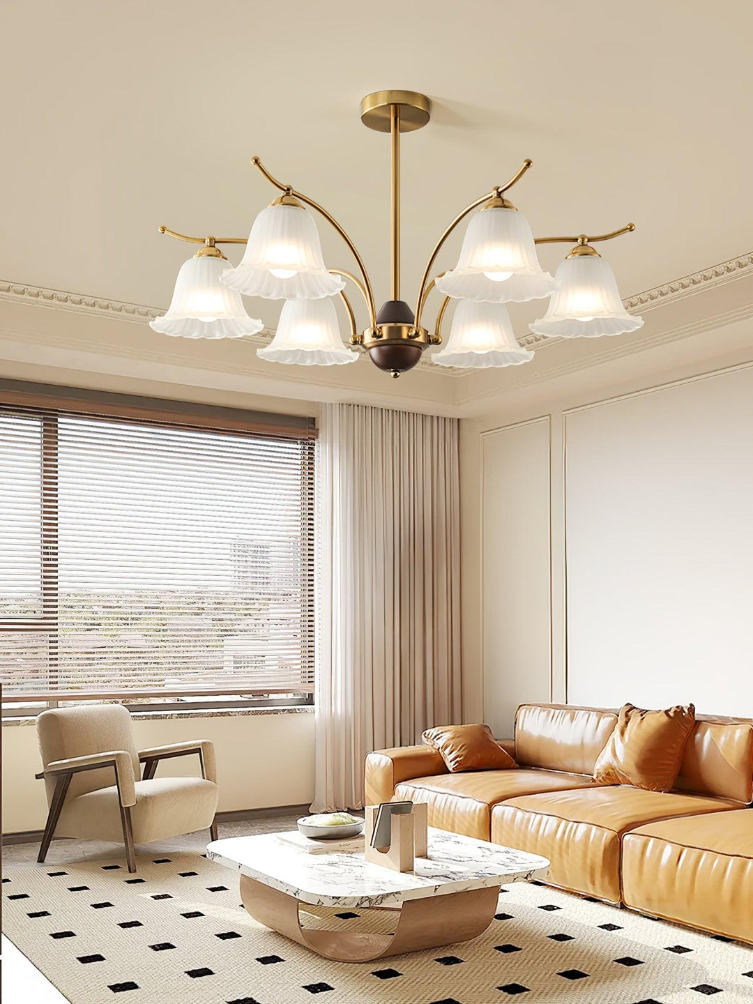 Flora Brass Chandelier - Vakkerlight