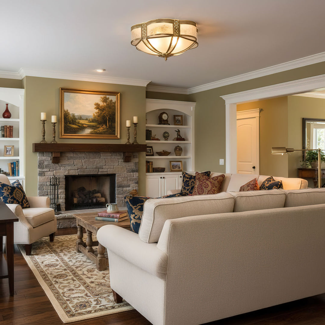 Floral Brass Ceiling Lamp - Vakkerlight