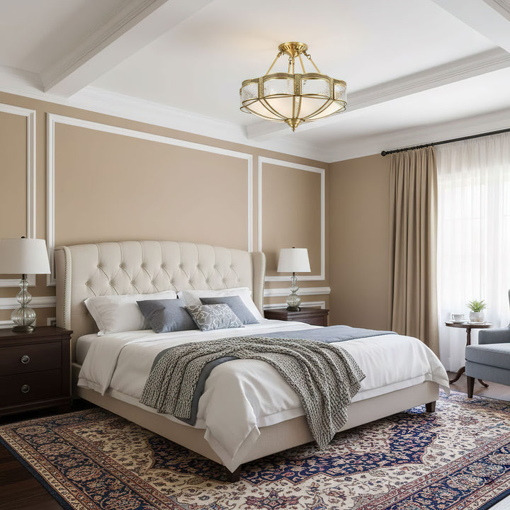 Floral Brass Ceiling Lamp - Vakkerlight