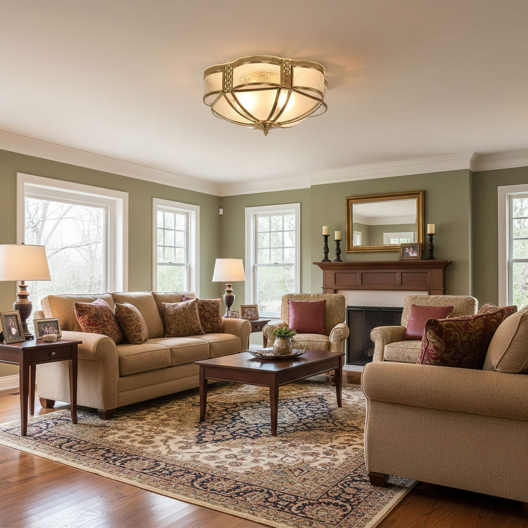 Floral Brass Ceiling Lamp - Vakkerlight