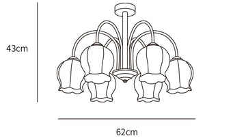 Floral Glass Chandelier — Dimension drawings 2