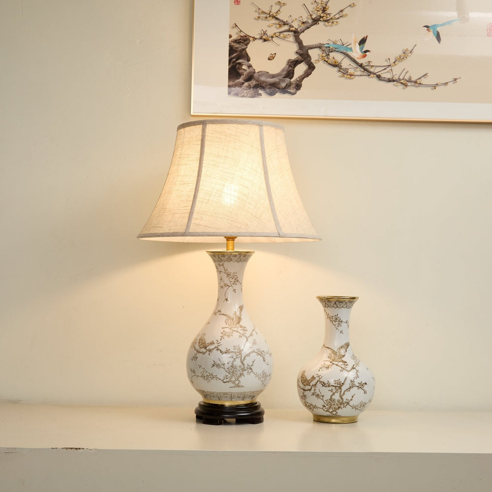 Floral Bird Ceramic Table Lamp - Vakkerlight