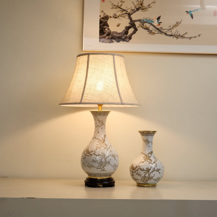 Floral Bird Ceramic Table Lamp - Vakkerlight