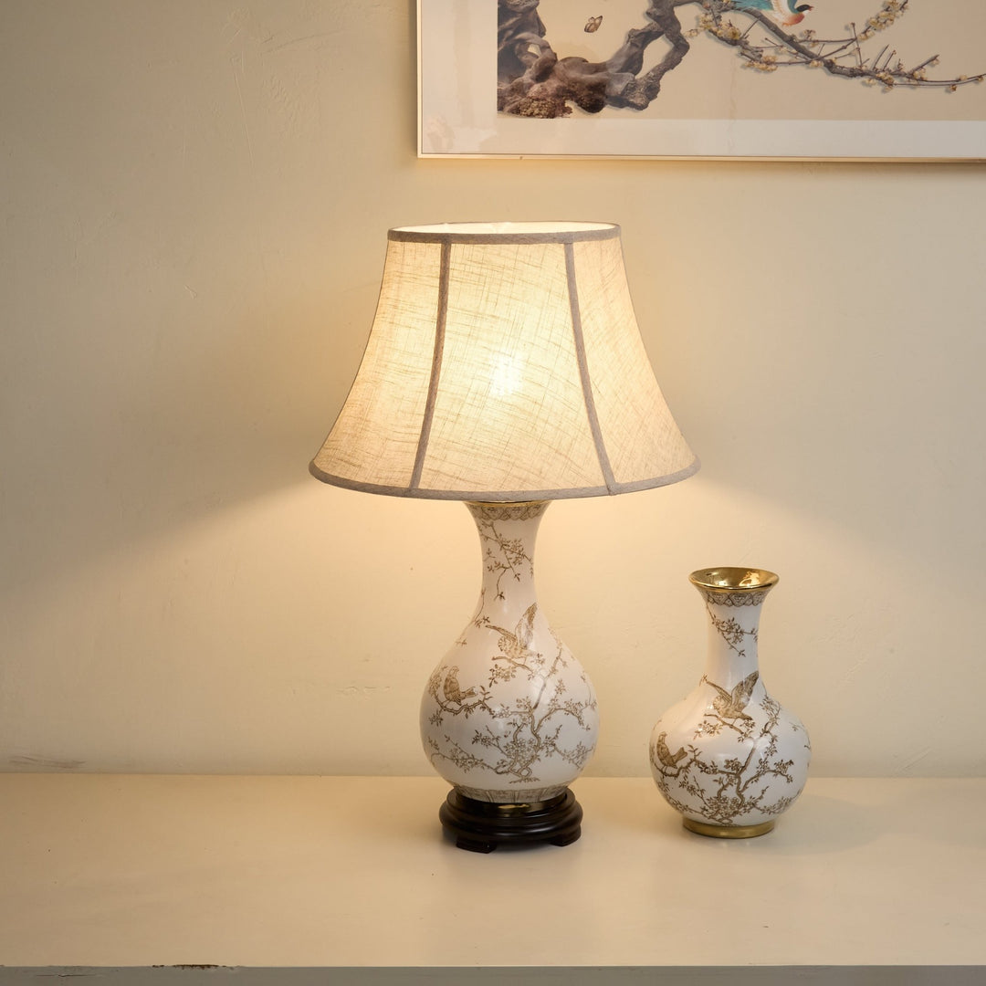 Floral Bird Ceramic Table Lamp - Vakkerlight