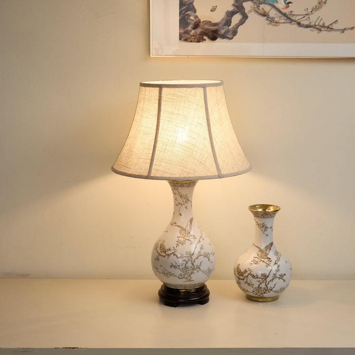 Floral Bird Ceramic Table Lamp - Vakkerlight