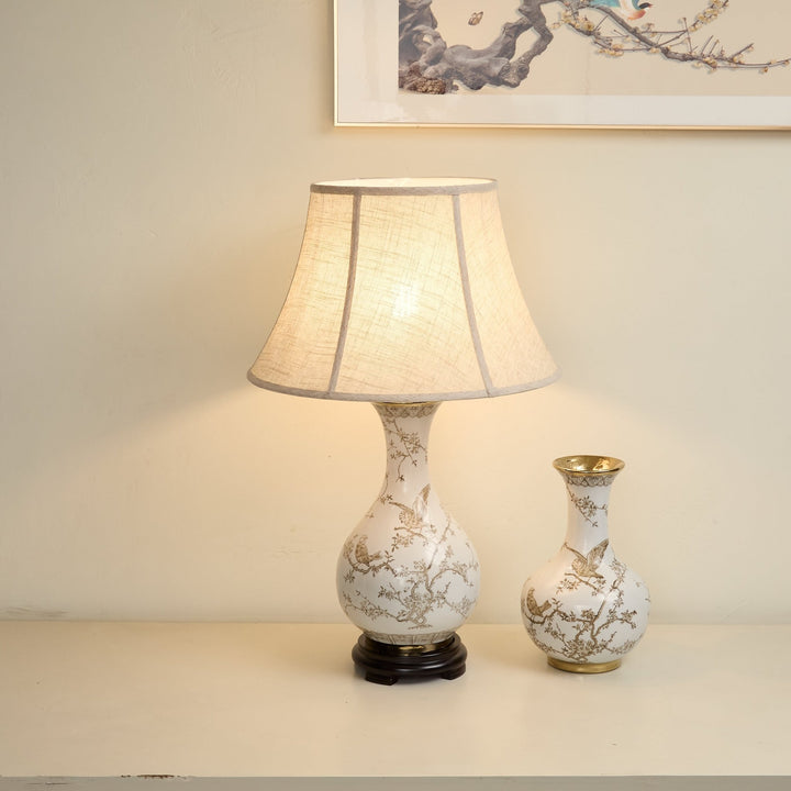 Floral Bird Ceramic Table Lamp - Vakkerlight
