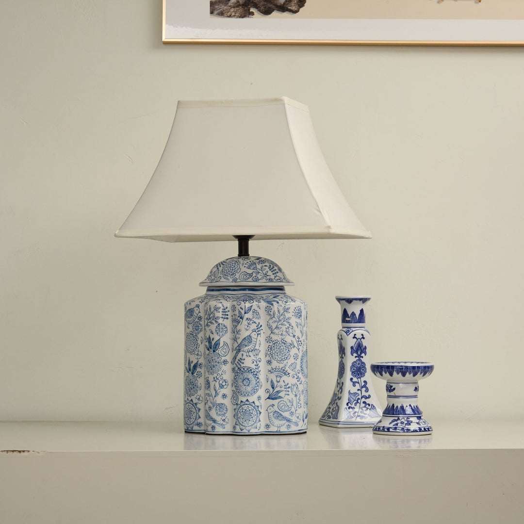 Floral Bird Jar Table Lamp - Vakkerlight