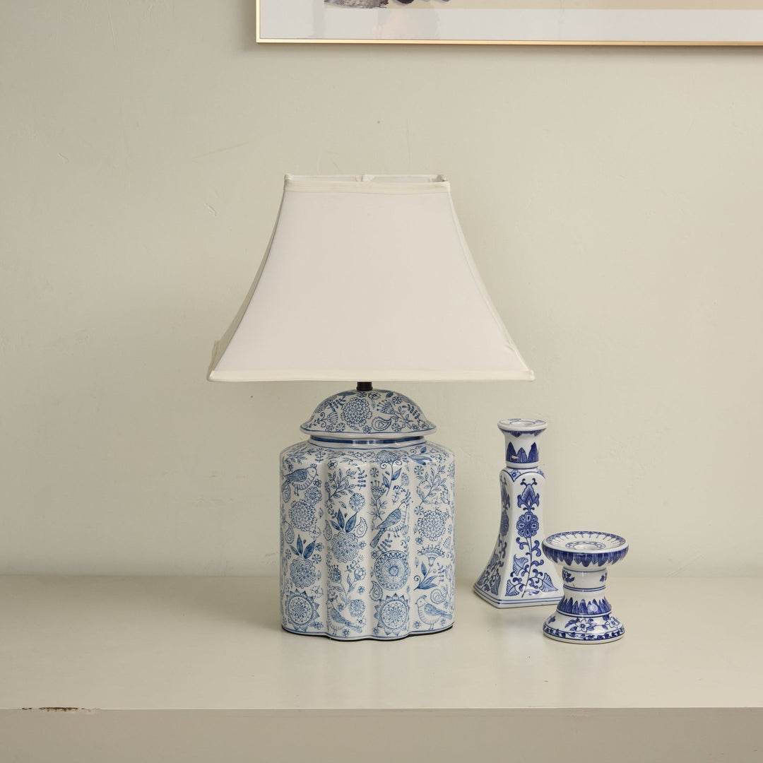 Floral Bird Jar Table Lamp - Vakkerlight