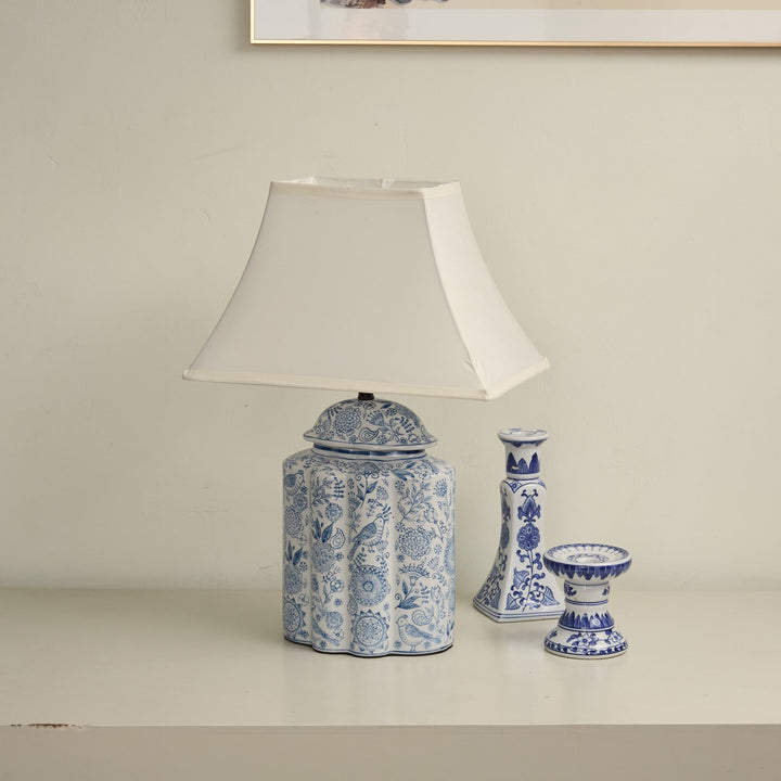 Floral Bird Jar Table Lamp - Vakkerlight