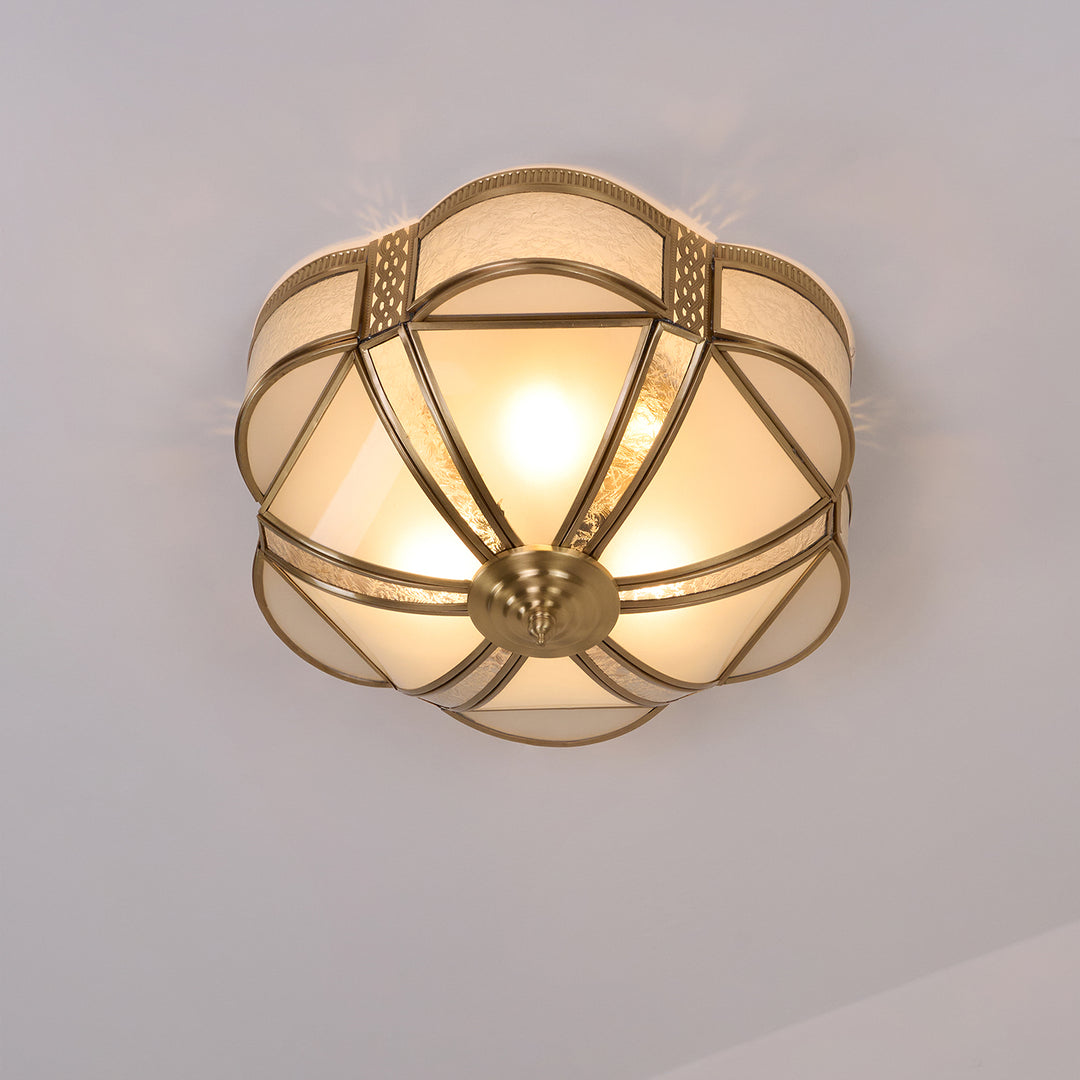 Floral Brass Ceiling Lamp