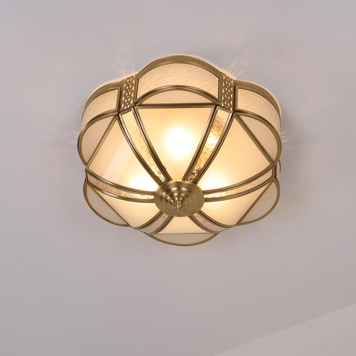 Floral Brass Ceiling Lamp