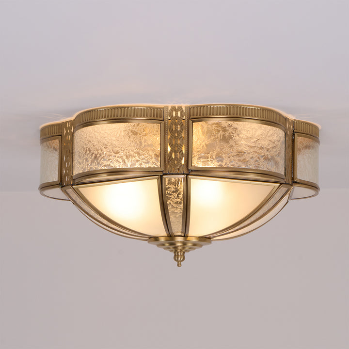 Floral Brass Ceiling Lamp