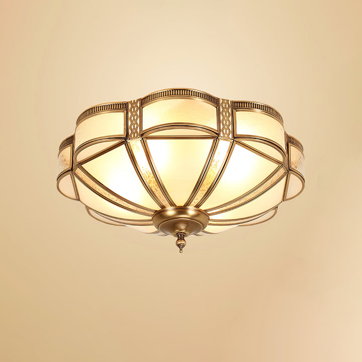 Floral Brass Ceiling Lamp