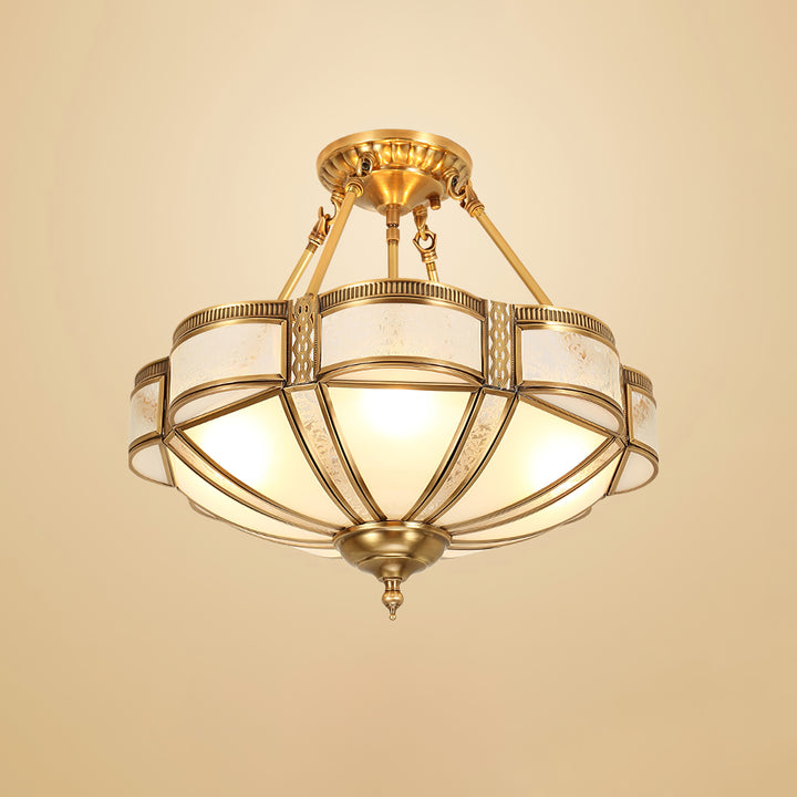 Floral Brass Ceiling Lamp