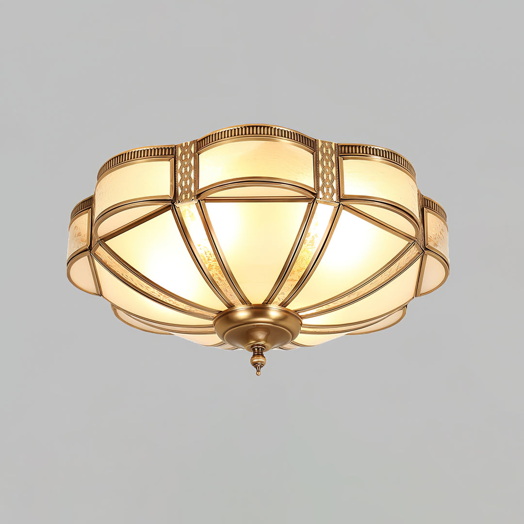 Floral Brass Ceiling Lamp