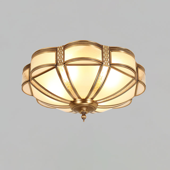 Floral Brass Ceiling Lamp