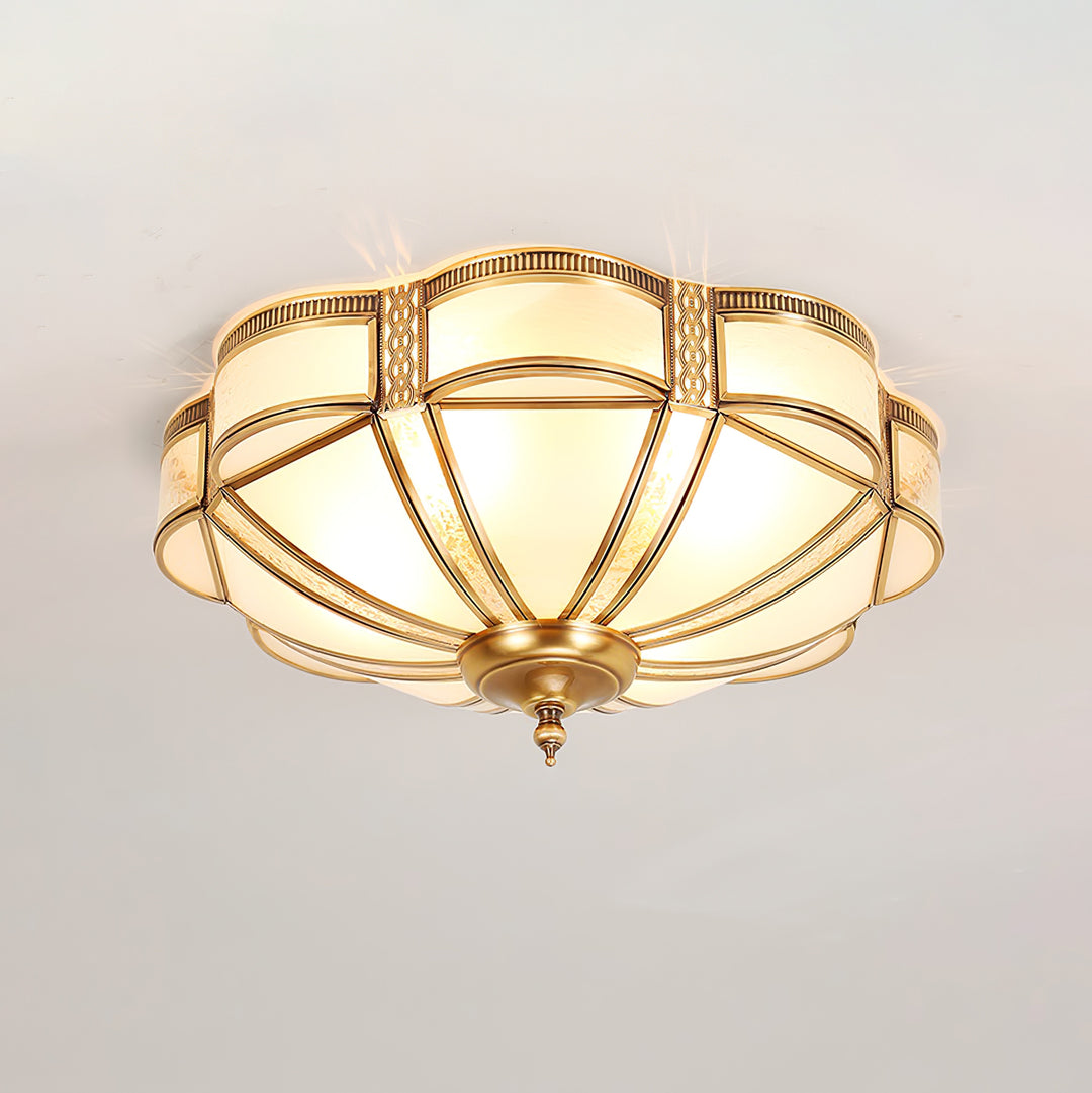 Floral Brass Ceiling Lamp