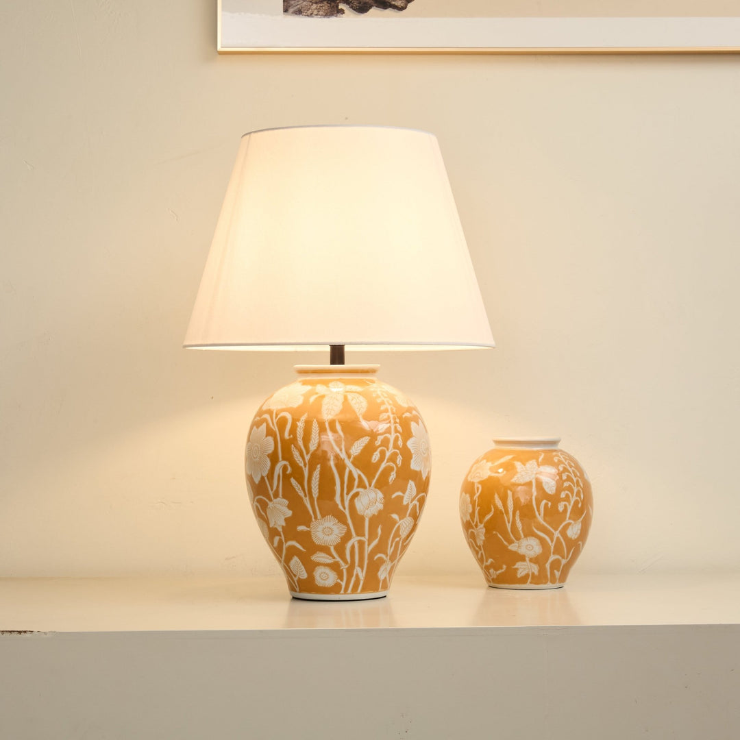 Floral Ceramic Table Lamp - Vakkerlight