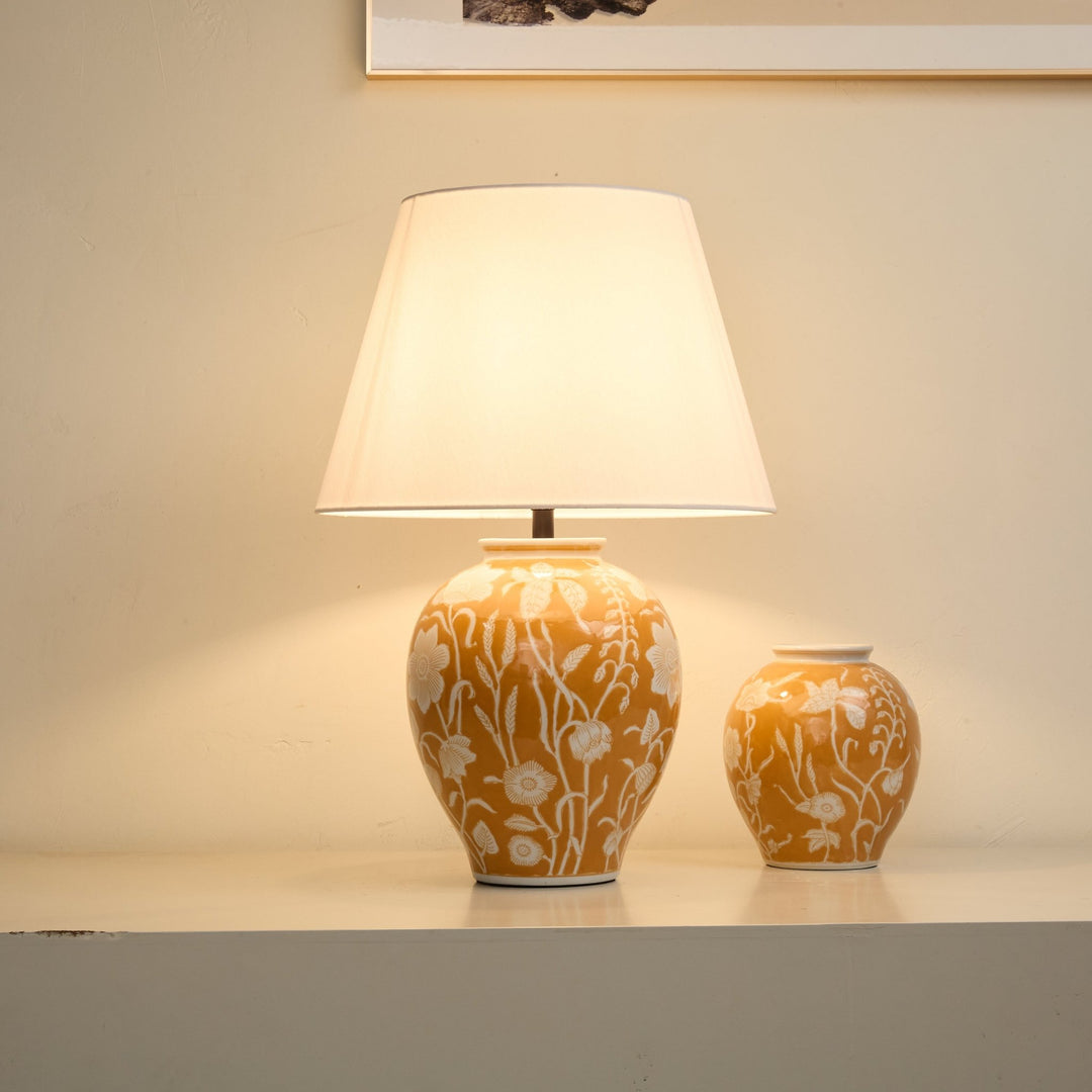 Floral Ceramic Table Lamp - Vakkerlight