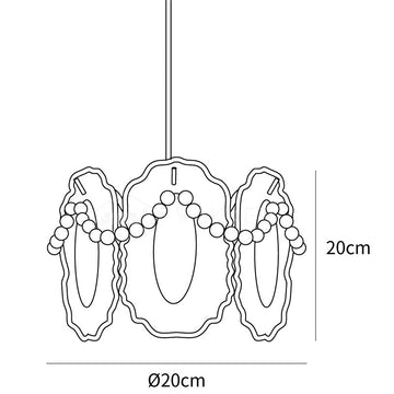 Floral Glass Pendant Lamp — Dimension drawings 1