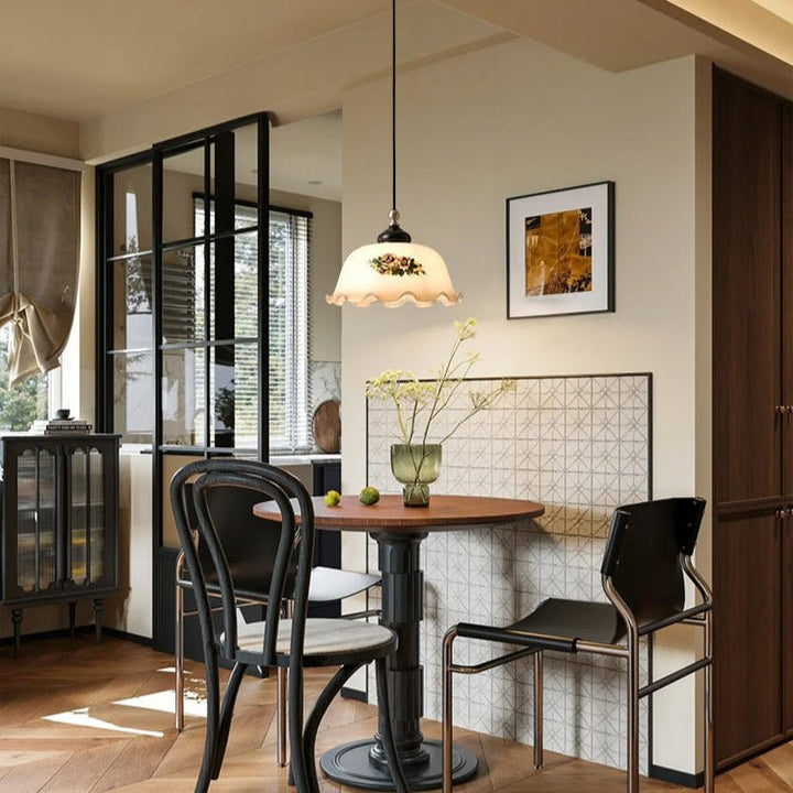 Floral Patterned Glass Pendant Light - Vakkerlight