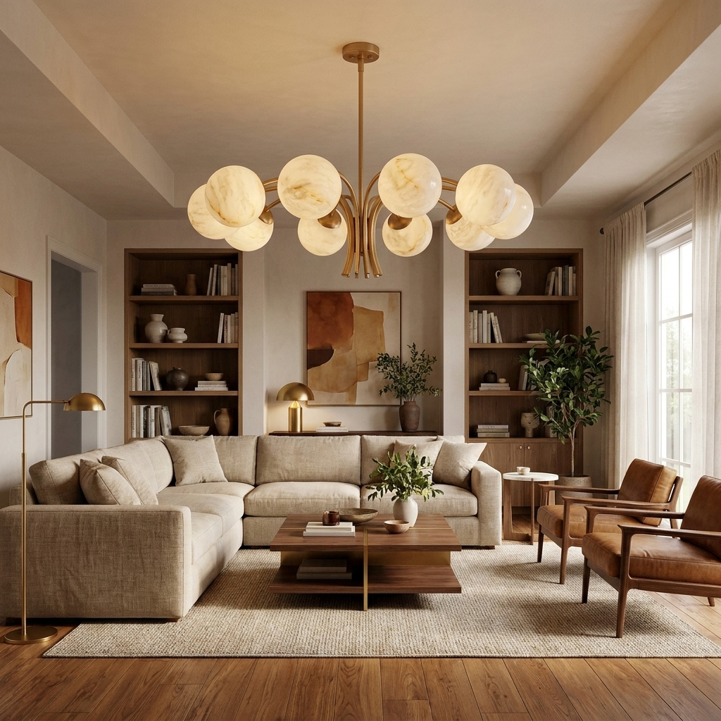 ثريا Floravel من الألباستر ذات الكرات