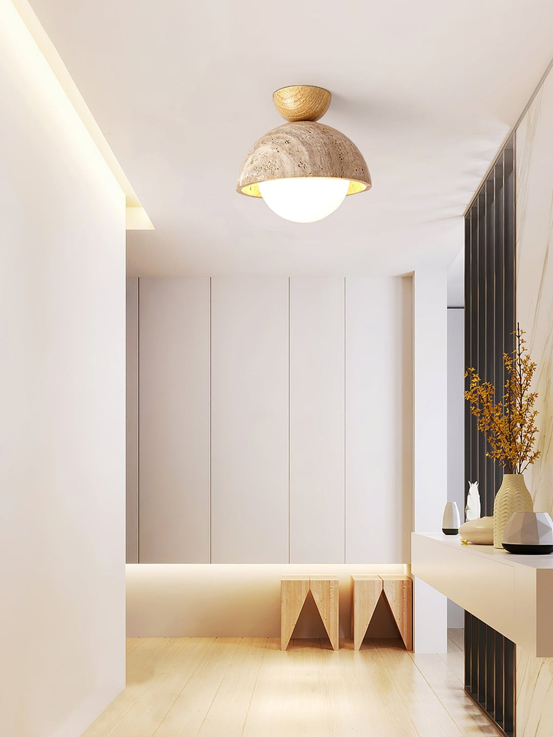 Flore Travertine Bud Ceiling Light - Vakkerlight