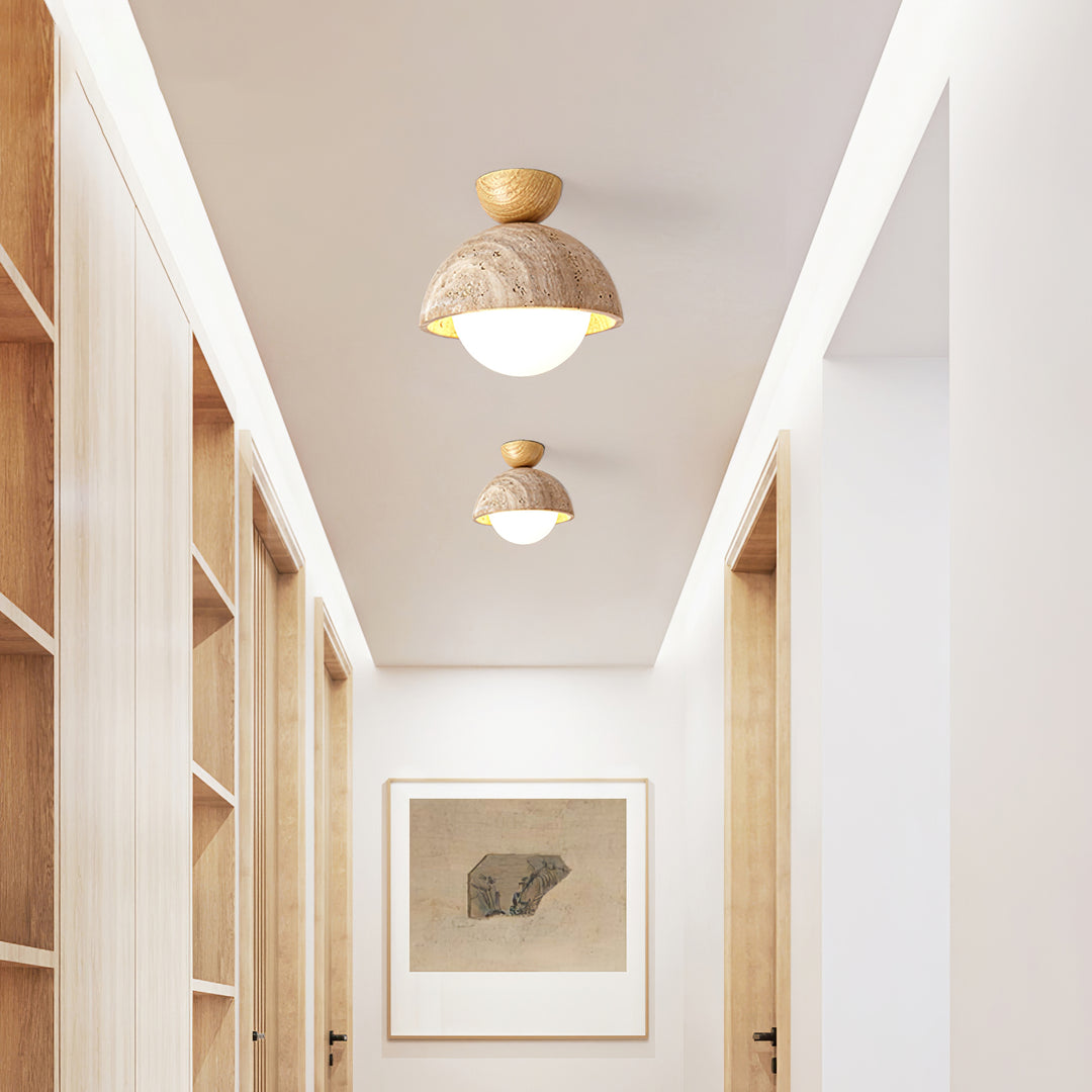 Flore Travertine Bud Ceiling Light - Vakkerlight