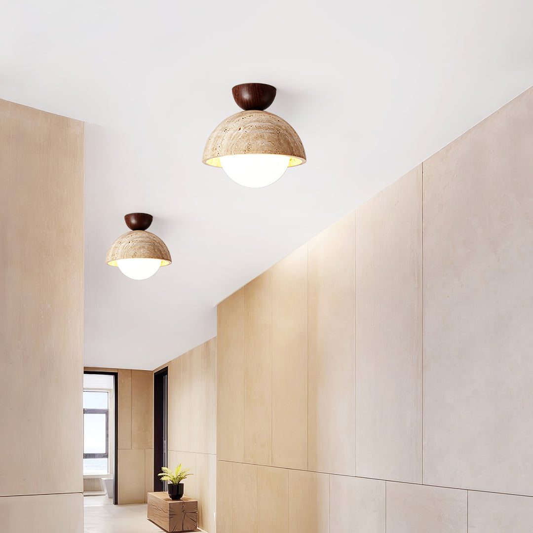 Flore Travertine Bud Ceiling Light - Vakkerlight