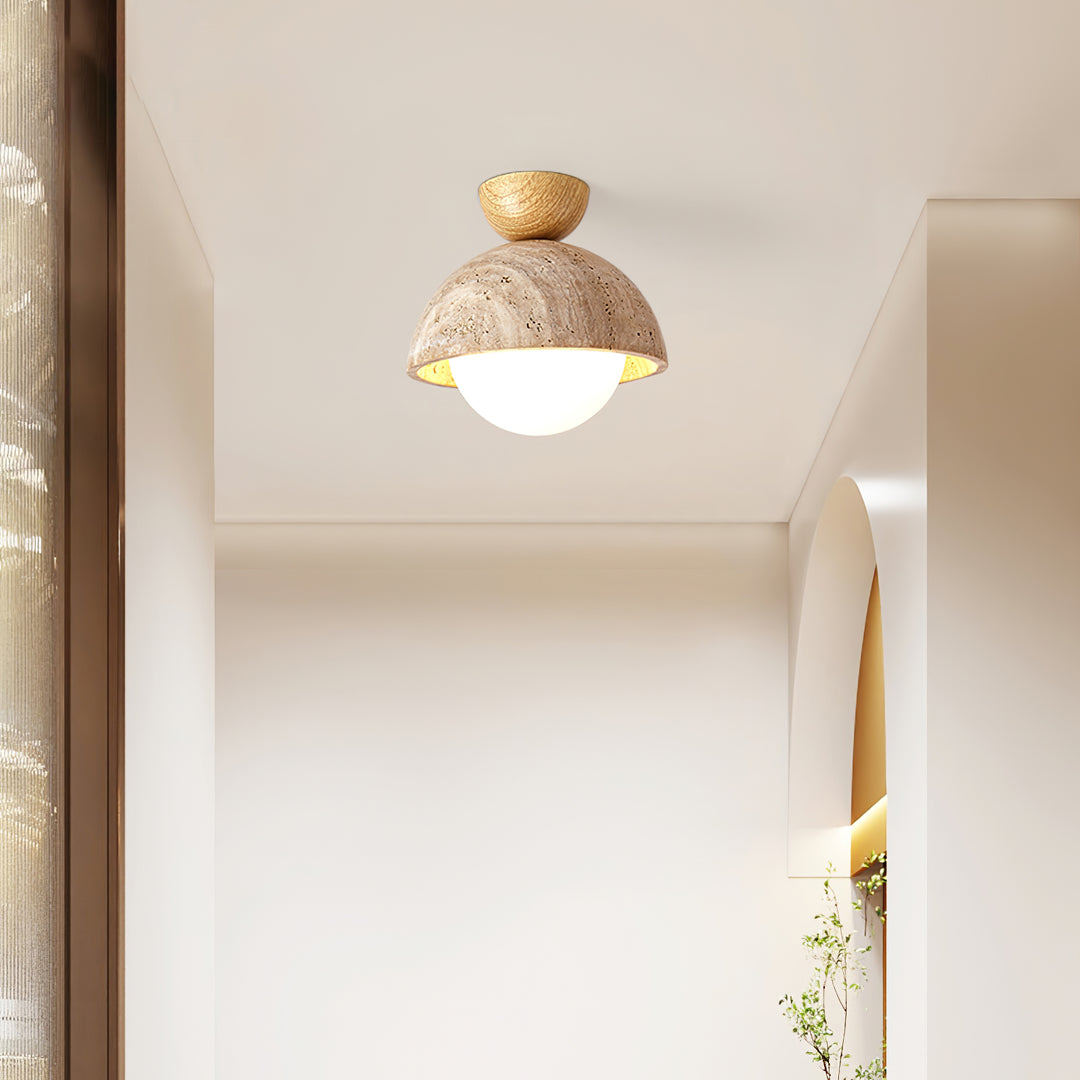 Flore Travertine Bud Ceiling Light - Vakkerlight