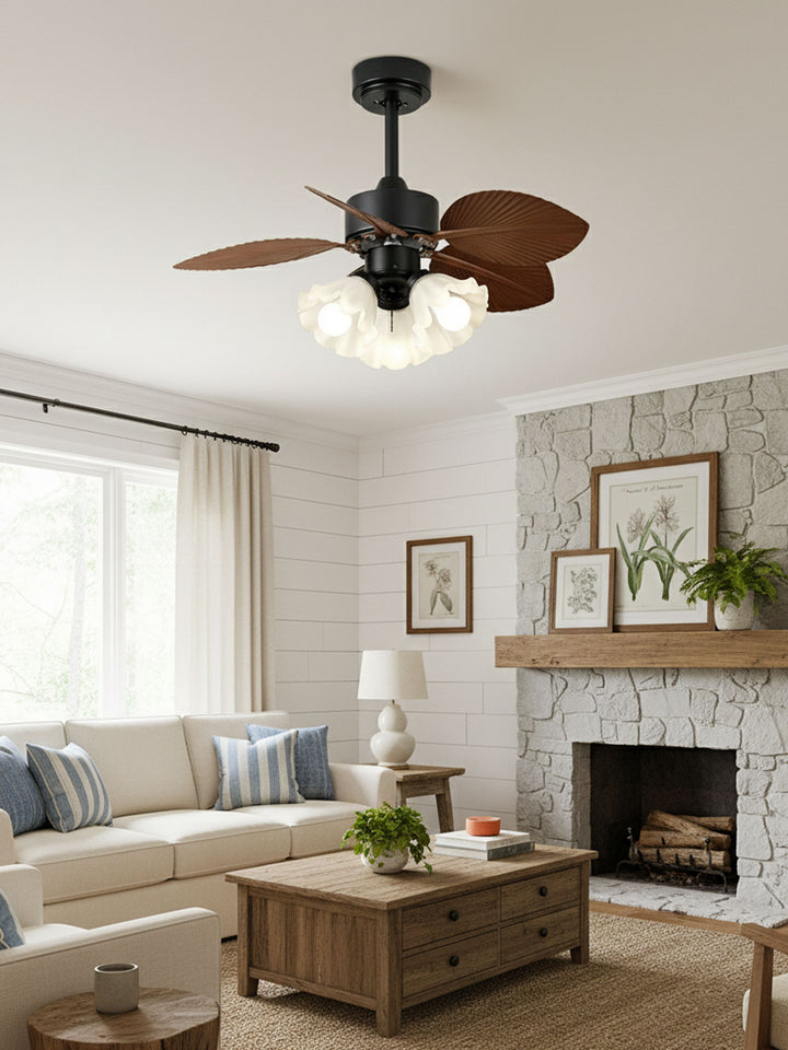 Floriva Leaf Ceiling Fan Light - Vakkerlight