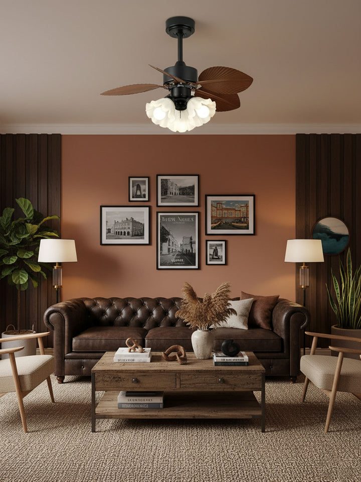 Floriva Leaf Ceiling Fan Light - Vakkerlight