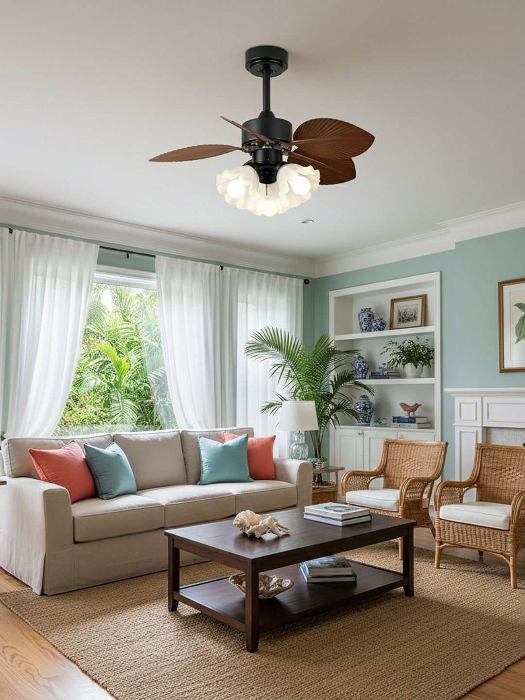 Floriva Leaf Ceiling Fan Light - Vakkerlight