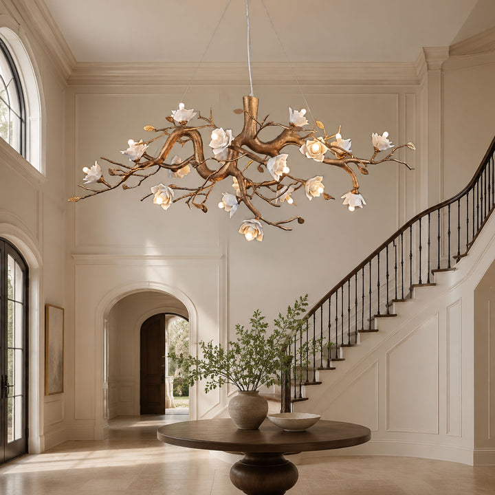 Flower Bloom Branch Brass Chandelier - Vakkerlight