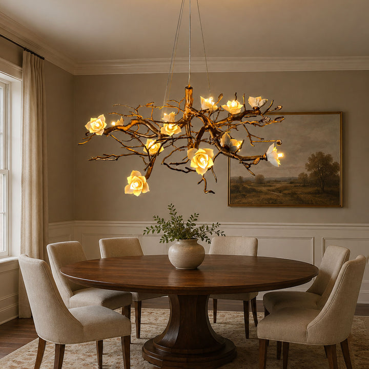Flower Bloom Branch Brass Chandelier - Vakkerlight