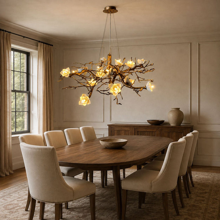 Flower Bloom Branch Brass Chandelier - Vakkerlight
