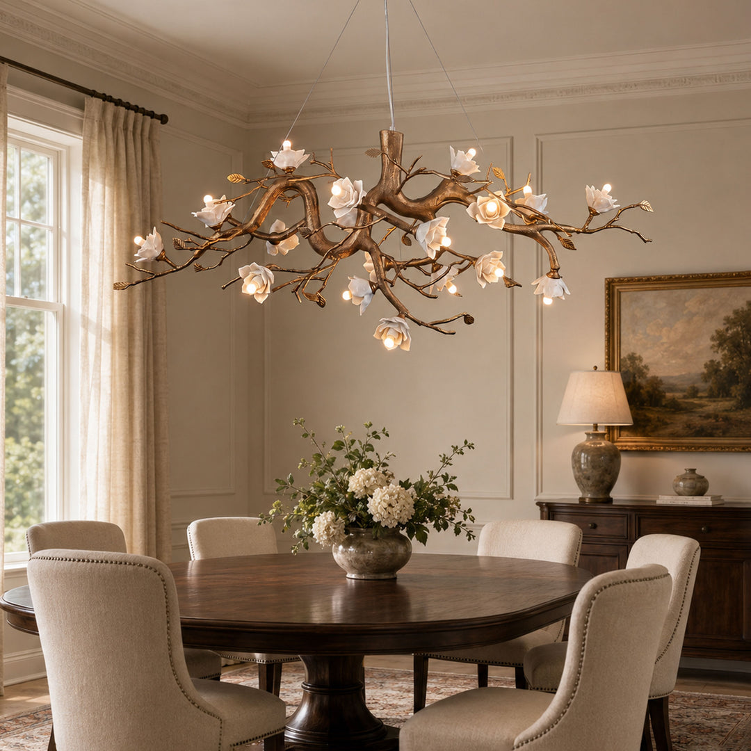 Flower Bloom Branch Brass Chandelier - Vakkerlight