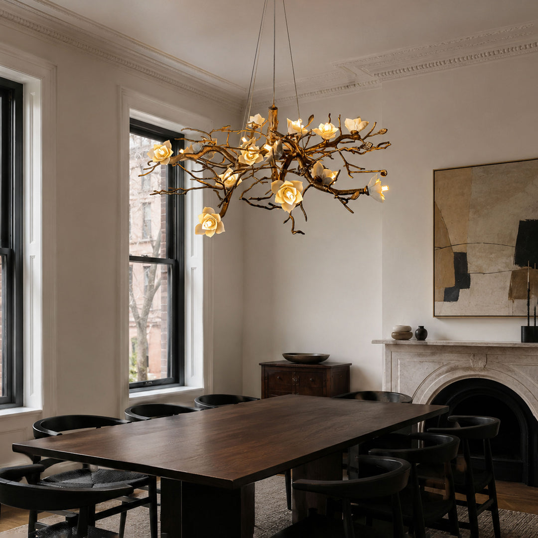 Flower Bloom Branch Brass Chandelier - Vakkerlight