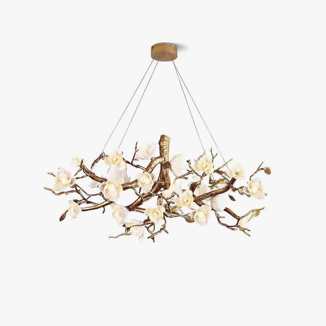 Flower Bloom Branch Brass Chandelier - Vakkerlight