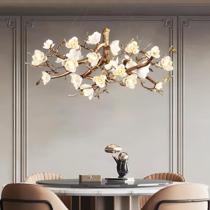 Flower Bloom Branch Brass Chandelier - Vakkerlight