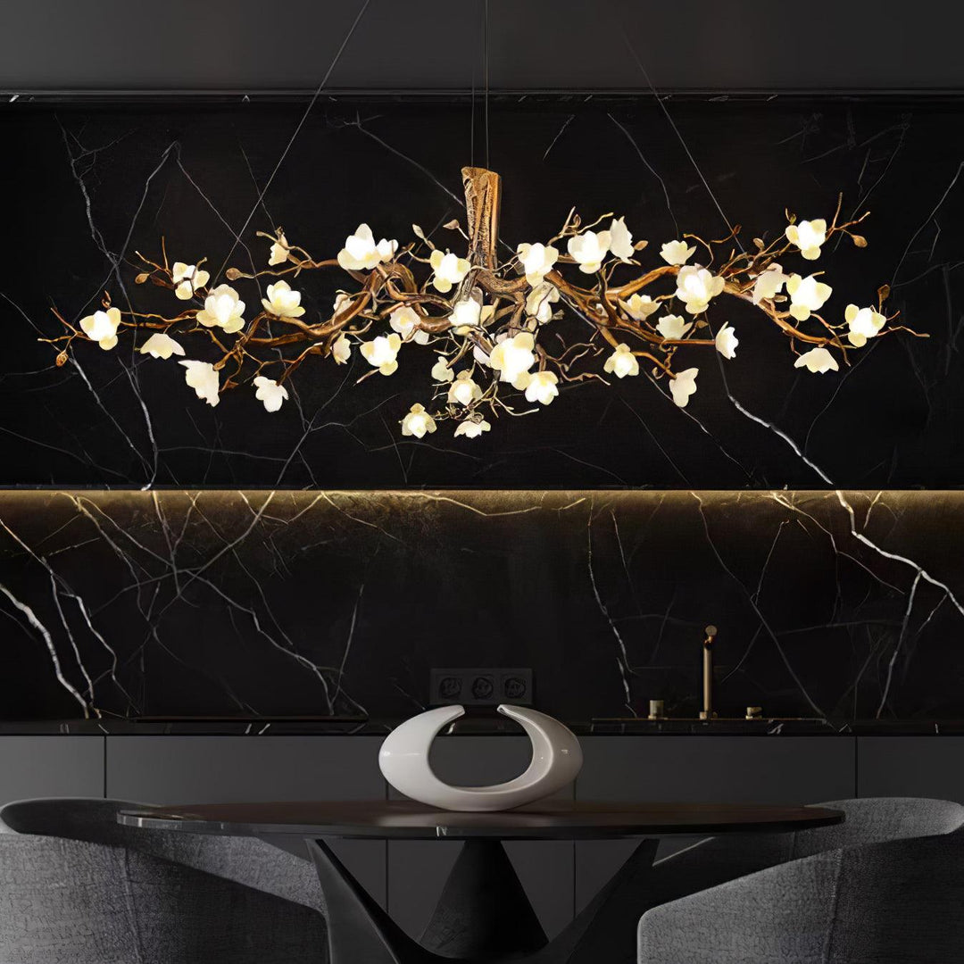 Flower Bloom Branch Brass Chandelier - Vakkerlight