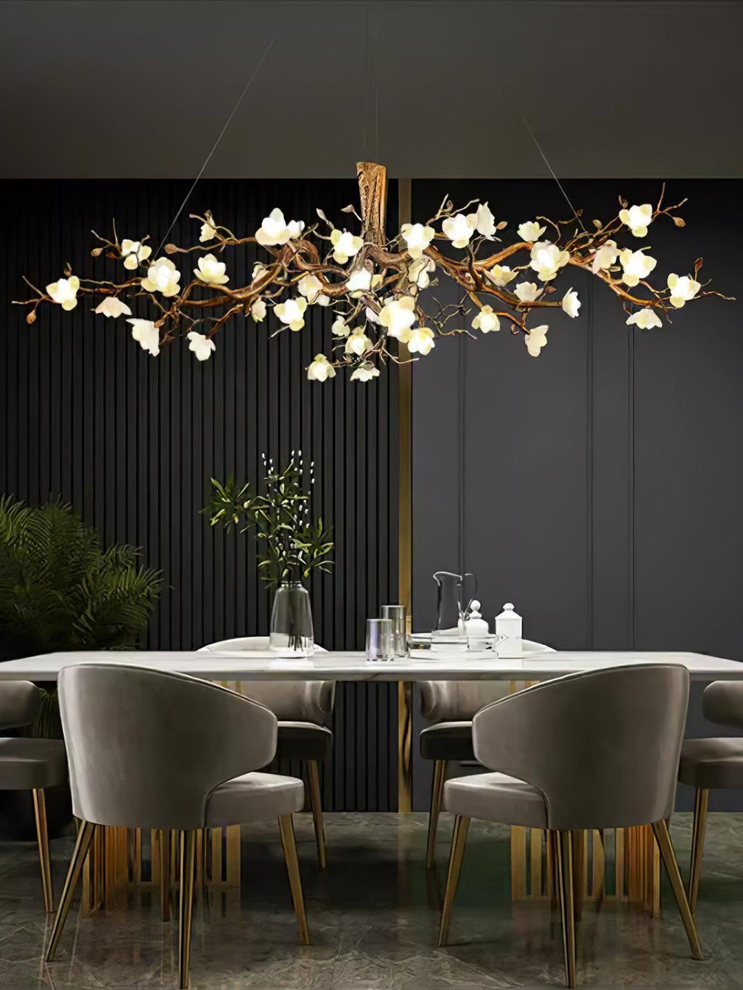 Flower Bloom Branch Brass Chandelier - Vakkerlight