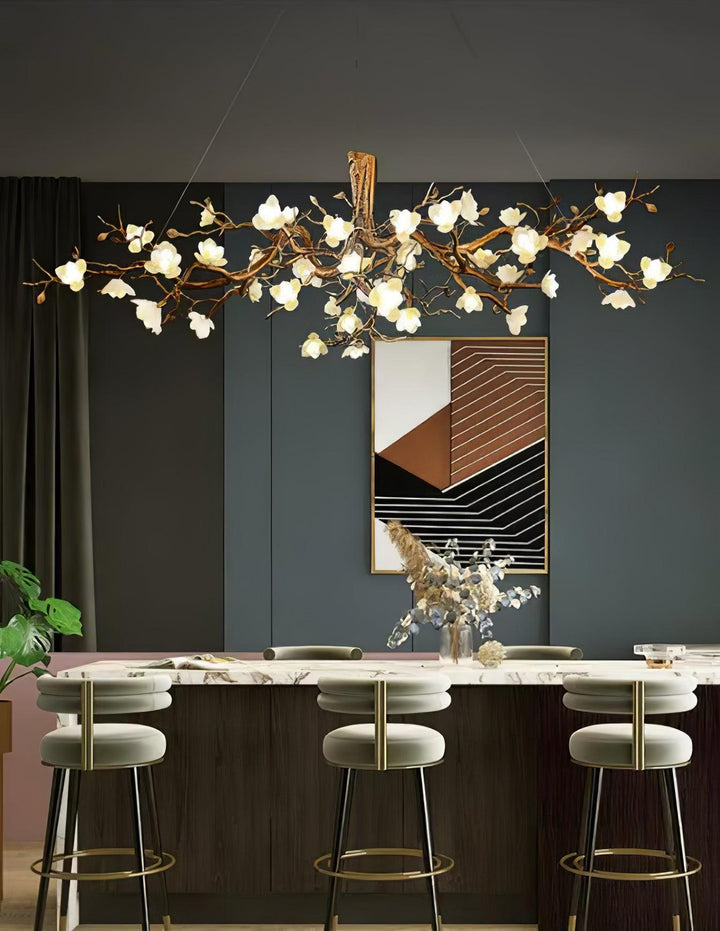 Flower Bloom Branch Brass Chandelier - Vakkerlight