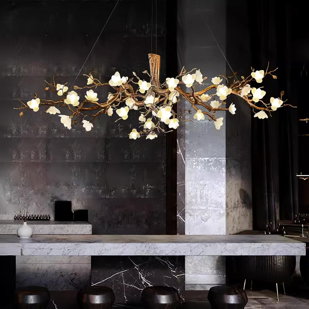 Flower Bloom Branch Brass Chandelier - Vakkerlight