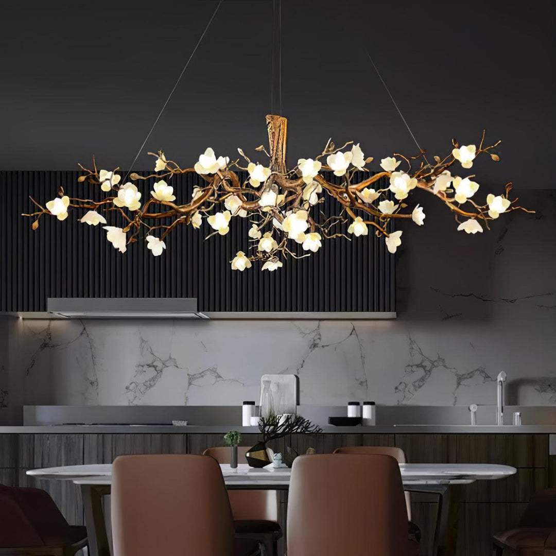 Flower Bloom Branch Brass Chandelier - Vakkerlight