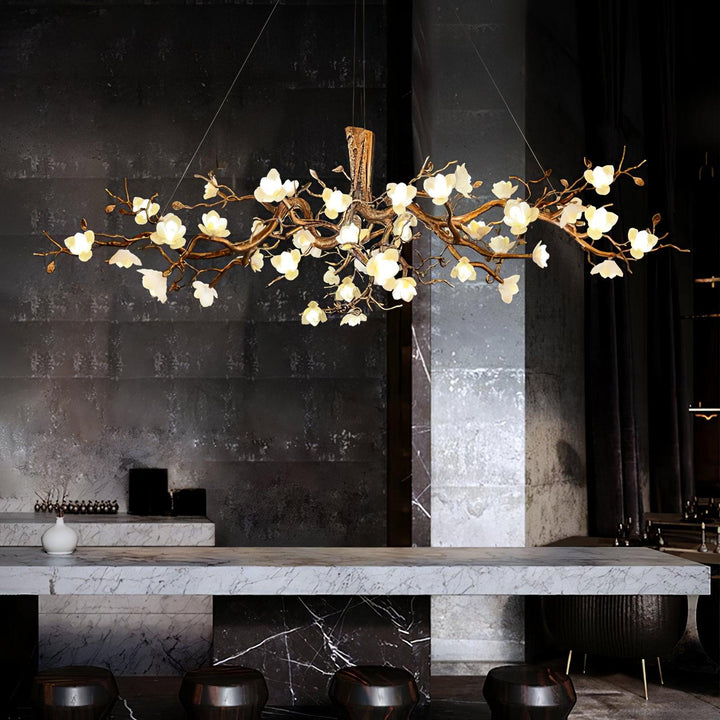 Flower Bloom Branch Brass Chandelier - Vakkerlight